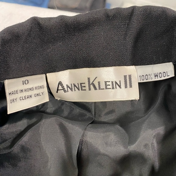 Vintage 100% Wool Anne Klein II Blazer Black Womens 10 Button Up Great Condition - Picture 12 of 13